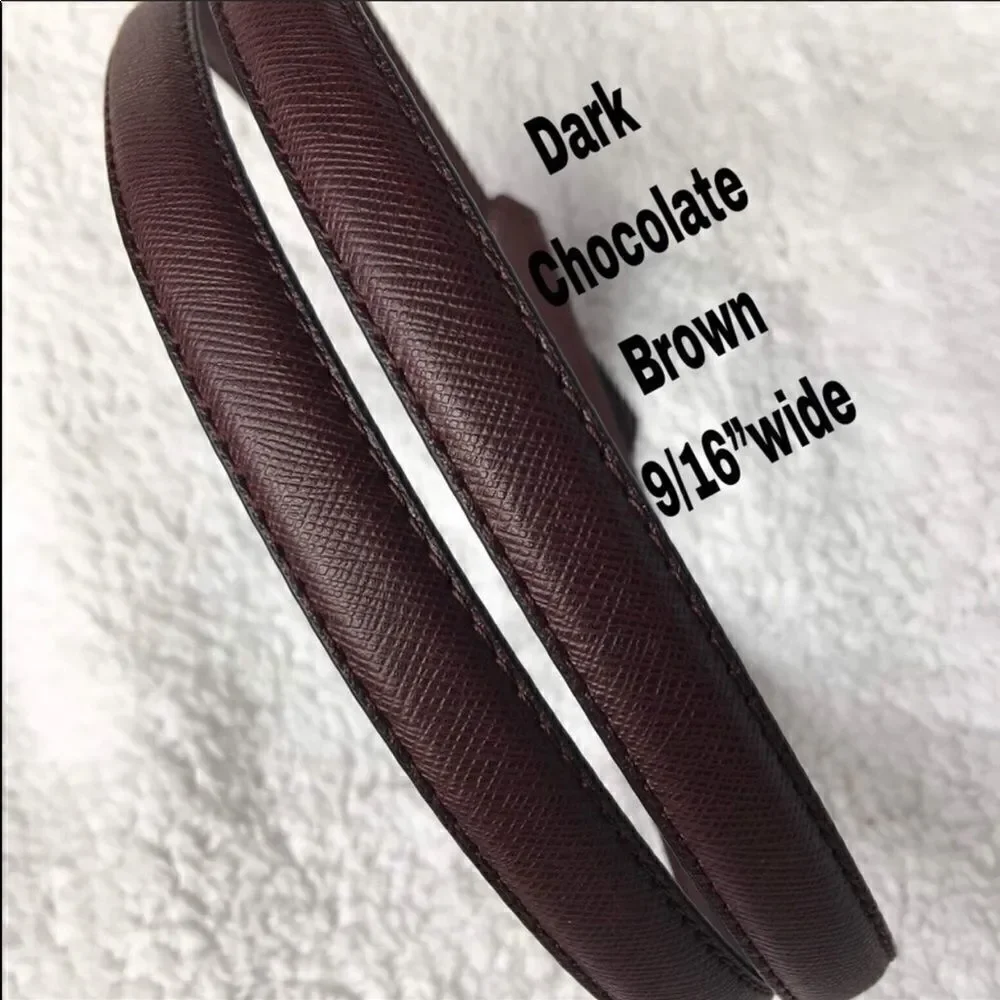 Women's Dark Chocolate Brown Leather Bag Strap - Unbranded